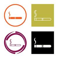 icono de vector de cigarro encendido único