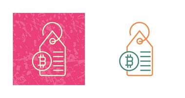 Bitcoin Label Tag Vector Icon