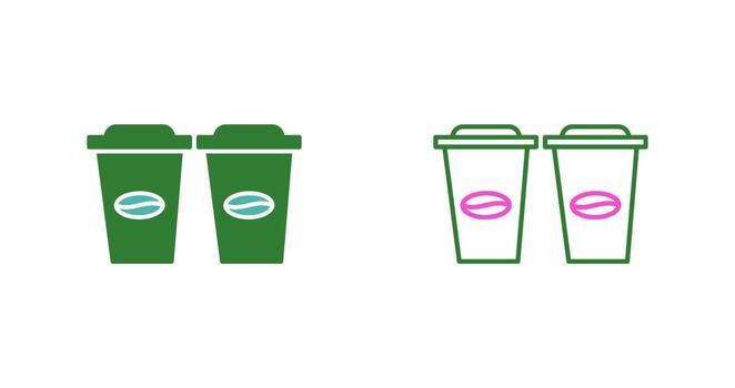 icono de vector de dos cafés
