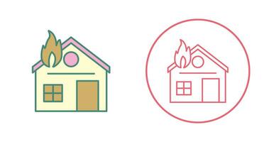 Unique House on Fire Vector Icon