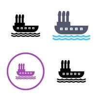 icono de vector de barco de vapor