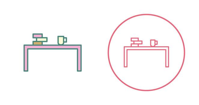 Unique Study Desk Vector Icon