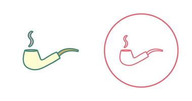 Unique Lit Smoking Pipe Vector Icon