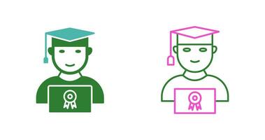 Unique Student Holding Degree Vector Icon