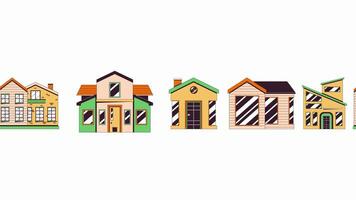 Home selection line 2D object animation. Apartment browsing. House hunting flat color cartoon 4K video, alpha channel. Renting homes. Relocation real estate animated item on white background video