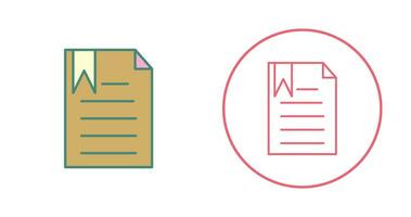 Unique Bookmarked Document Vector Icon