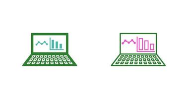 icono de vector de estadísticas en línea único