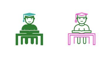 Unique Studying on Desk Vector Icon