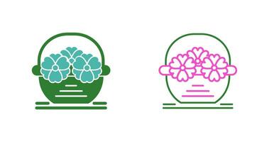 Flower Basket Vector Icon