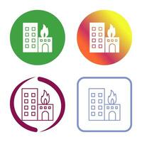 Unique Burning Building Vector Icon