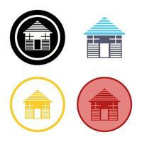 Wood Cabin Vector Icon