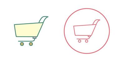 icono de vector de carrito de compras único