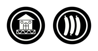 House and Hot Sausage Icon vector