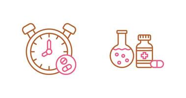 Clock and test tube Icon vector