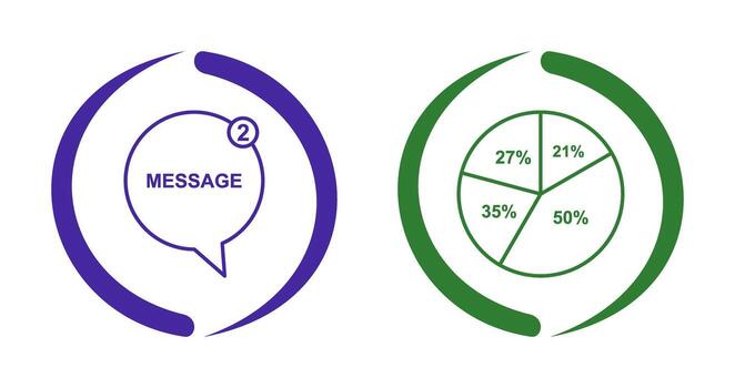 Message Bubbles and Pie Chart Icon vector