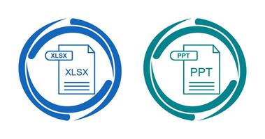 XLSX and PPT Icon vector