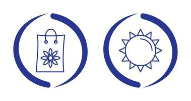 Pesticide Bags and Sun Icon vector