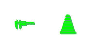 Cone and Calipers Icon vector