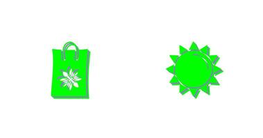 Pesticide Bags and Sun Icon vector