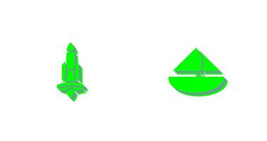 Rocket and Small Yacht Icon vector