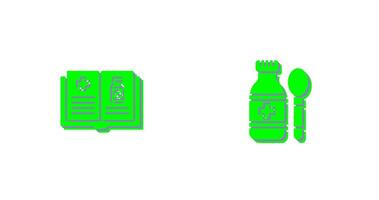 Medical Book and Syrup Icon vector