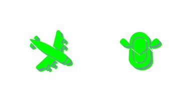 Landing Airplane and Dinghy Icon vector