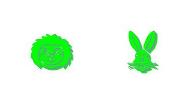 Sloth and Rabbit Icon vector