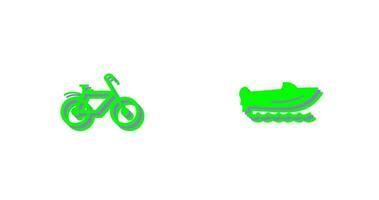 Bicycle and Speed Boat Icon vector