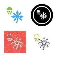 Flower with rain Vector Icon