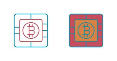 Bitcoin Chip Vector Icon