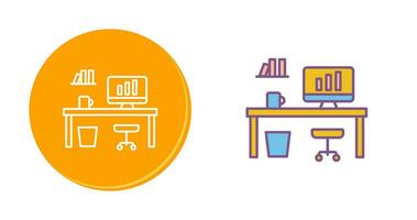 Office Desk Vector Icon