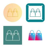 icono de vector de bolsas de compras únicas