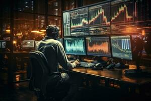 un hombre trabajo en comercio grafico foto