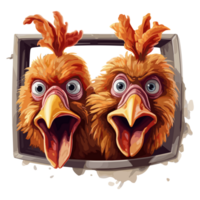 Cute Funny Hen, Chicken on transparent background png