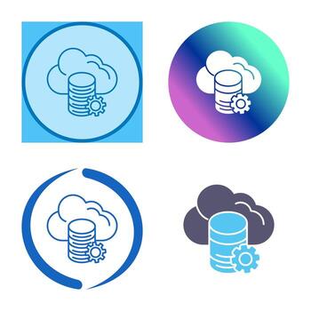 icono de vector de datos de nube