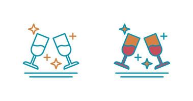 Two Glasses Romantic Vector Icon