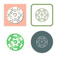 Unique Poker Chips Vector Icon