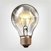 Idea concept. Light bulbs on white background photo