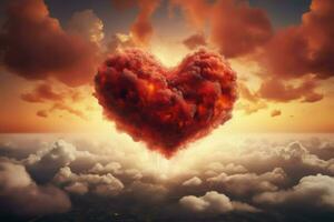 Red heart in the sky photo