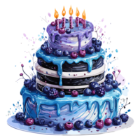 cumpleaños pastel con velas aislado transparente antecedentes png