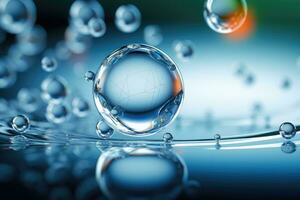 molecules in abstract space. Science and medical background photo