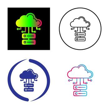 Cloud Database Vector Icon