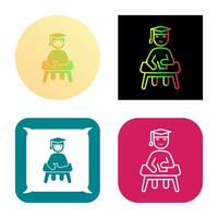 Unique Studying on Desk Vector Icon