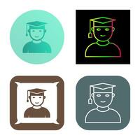 Unique Male Graduate Vector Icon