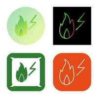 Unique Electricity Fire Vector Icon