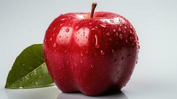 manzana roja aislado sobre fondo blanco foto