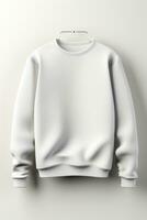 Blank White Long Sleeve Sweater Mockup photo