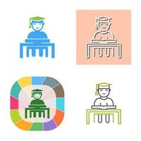 Unique Studying on Desk Vector Icon