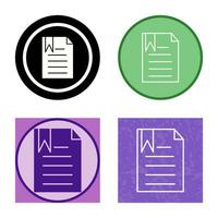 Unique Bookmarked Document Vector Icon