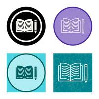 Unique Pencil and Book Vector Icon